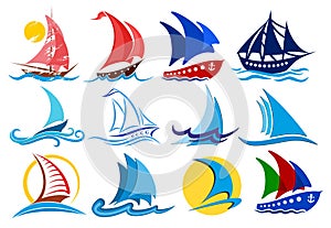 Logos of sailing vessels.