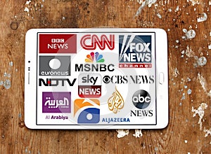 Logos of top famous tv news channels