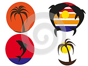 Logos tropical sunsets