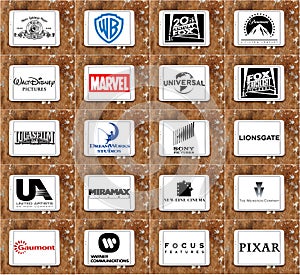 logos and vector of top famous film studios and production cinematography companies