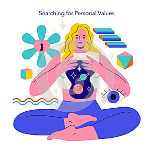 Logotherapy. Flat Vector Illustration