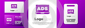 Logotype Advertising icon isolated on white background. Concept of marketing and promotion process. Responsive ads