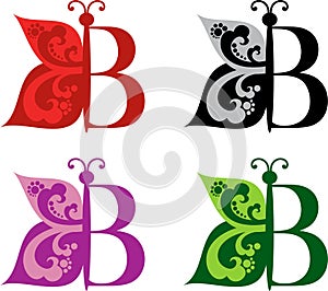 Logotype Butterfly and letter B