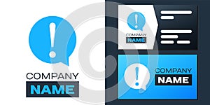 Logotype Exclamation mark in circle icon isolated on white background. Hazard warning symbol. FAQ sign. Copy files, chat