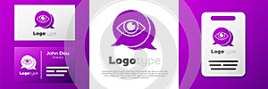 Logotype Eye scan icon isolated on white background. Scanning eye. Security check symbol. Cyber eye sign. Logo design