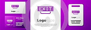 Logotype Fire exit icon isolated on white background. Fire emergency icon. Logo design template element. Vector