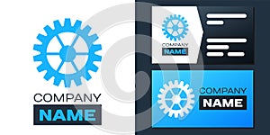 Logotype Gear icon isolated on white background. Cogwheel gear settings sign. Cog symbol. Logo design template element