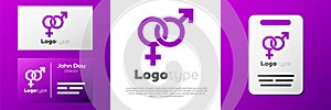 Logotype Gender icon isolated on white background. Symbols of men and women. Sex symbol. Logo design template element