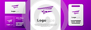 Logotype Hang glider icon isolated on white background. Extreme sport. Logo design template element. Vector Illustration