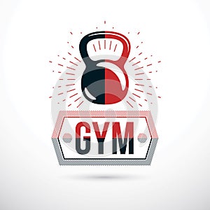 Logotype for heavyweight gym or fitness sport gymnasium, vector