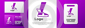 Logotype Hermes sandal icon isolated on white background. Ancient greek god Hermes. Running shoe with wings. Logo design