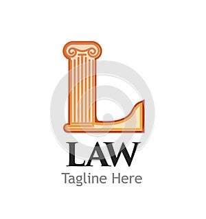 Logotype for Juridical or Law firm or business isolated on white background photo