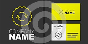 Logotype line Recycle symbol icon isolated on grey background. Circular arrow icon. Environment recyclable go green