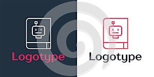 Logotype line User manual icon isolated on white background. User guide book. Instruction sign. Read before use. Logo