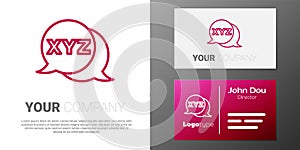 Logotype line XYZ Coordinate system icon isolated on white background. XYZ axis for graph statistics display. Logo