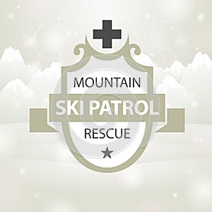 Logotype mountain ski patrol rescue