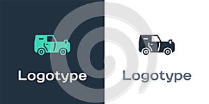 Logotype Off road car icon isolated on white background. Jeep sign. Logo design template element. Vector
