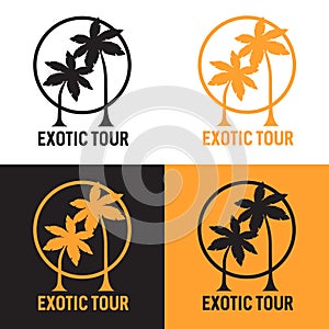 Logotype with palmes. Vector image. photo