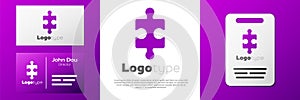 Logotype Piece of puzzle icon isolated on white background. Business, marketing, finance, layout, infographics, internet