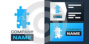 Logotype Piece of puzzle icon isolated on white background. Business, marketing, finance, template, layout, infographics