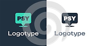 Logotype Psychology icon isolated on white background. Psi symbol. Mental health concept, psychoanalysis analysis and
