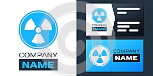 Logotype Radioactive icon isolated on white background. Radioactive toxic symbol. Radiation Hazard sign. Logo design