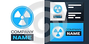 Logotype Radioactive icon isolated on white background. Radioactive toxic symbol. Radiation Hazard sign. Logo design template