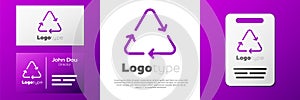 Logotype Recycle symbol icon isolated on white background. Circular arrow icon. Environment recyclable go green. Logo