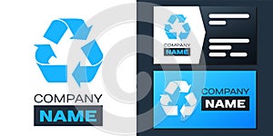 Logotype Recycle symbol icon isolated on white background. Circular arrow icon. Environment recyclable go green. Logo