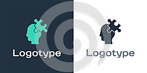 Logotype Solution to the problem in psychology icon isolated on white background. Puzzle. Therapy for mental health