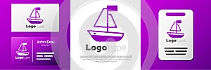 Logotype Toy boat icon isolated on white background. Logo design template element. Vector