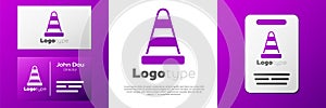 Logotype Traffic cone icon isolated on white background. Logo design template element. Vector