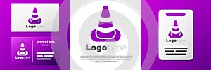 Logotype Traffic cone icon isolated on white background. Logo design template element. Vector
