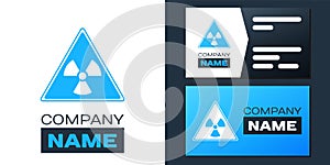 Logotype Triangle sign with radiation symbol icon isolated on white background. Logo design template element. Vector