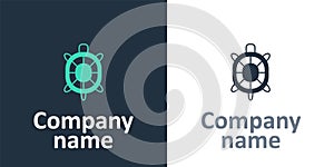 Logotype Turtle icon isolated on white background. Logo design template element. Vector