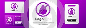 Logotype Water drop forbidden icon isolated on white background. No water sign. Logo design template element. Vector