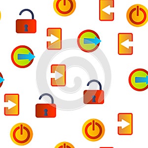 Logout Button Vector Seamless Pattern