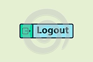 Logout icon. icon related to UI elements. suitable for web site, app, user interfaces,element, printable etc. flat line icon style