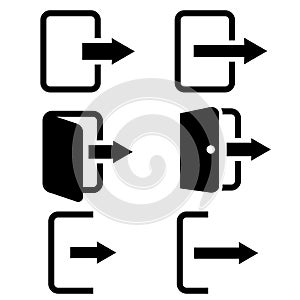 Logout icon. Sign out symbol. Exit sign. flat style