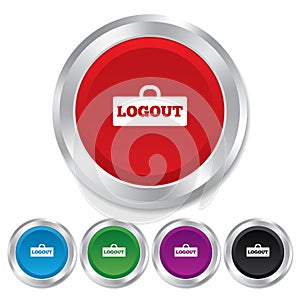 Logout sign icon. Log out symbol. Lock.