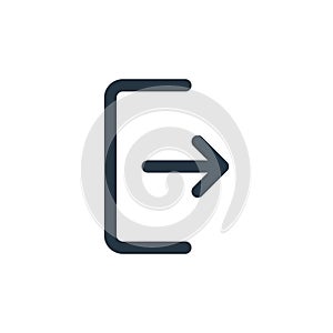 logout vector icon isolated on white background. Outline, thin line logout icon for website design and mobile, app development.