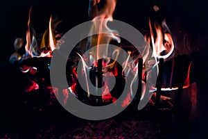 Logs and coal on fire from Hell!