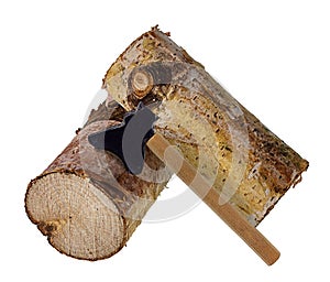 Logs leaned together with an Axe