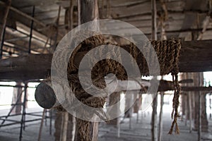 Logs tied with a rope