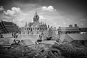 Loha Prasat Metal Castle in Wat Ratchanaddaram Worawihan at Ratchadamnoen road Bangkok Thailand