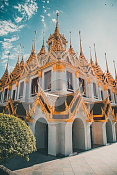 Loha Prasat temple in Bangkok old town in Thailand