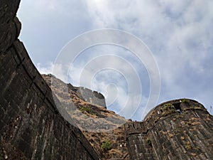 Lohagad fort bottom top view