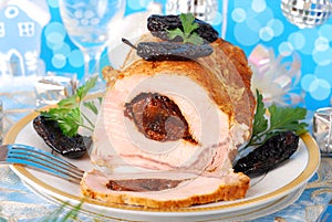 Loin of pork stuffed with prune