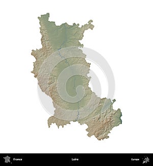 Loire, France, isolated on white. Physical