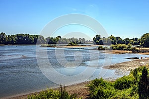 The Loire River at Champtoceaux, Loire Atlantique, France.